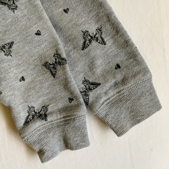M.I.D. butterfly print heather gray sweatshirt dress tunic 6 months - Picture 3 of 7